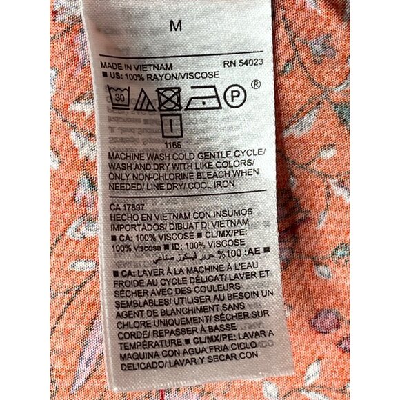 Old Navy Dress Womens Maternity Medium Floral Mini Boho Orange Pink Casual Work - Picture 12 of 12